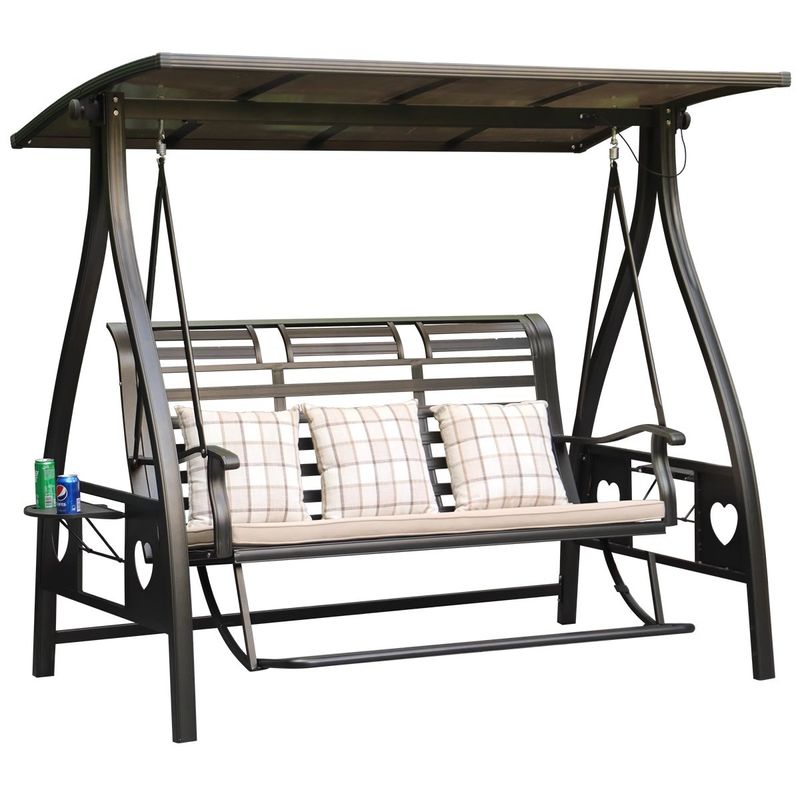 Solar Swing Solar-Powered Heavy-Duty Outdoor Swing All-Day Comfort with Strong Load ...