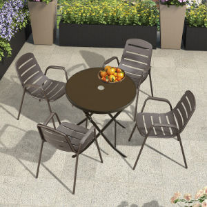 UV Resistant Fabric Outdoor Dining Set with Customized Rattan Color and 5-Year Frame Warranty