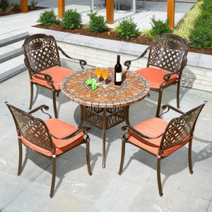 Villa Aluminum Patio Furniture Sets European Cast Aluminum Dining Set