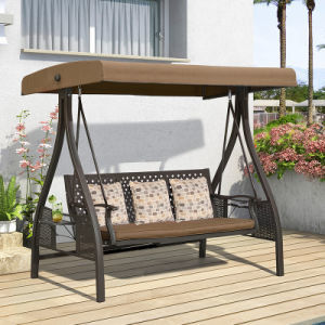 Optional Cushion Color Two-Person Iron Swing and Rocking Chair for Cozy Outdoor Spaces