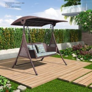 Comfortable Outdoor Furniture 3 Seater Canopy Swing Chair Garden Patio Hanging Chair