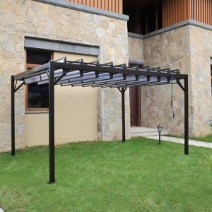 Flat Garden Iron Gazebo Outdoor PVC Coated Metal Canopy Gazebo