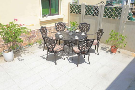 Modern Fixed Rotary Outdoor Table and Chairs with Optional Rattan Color and 5-Year Frame Warranty