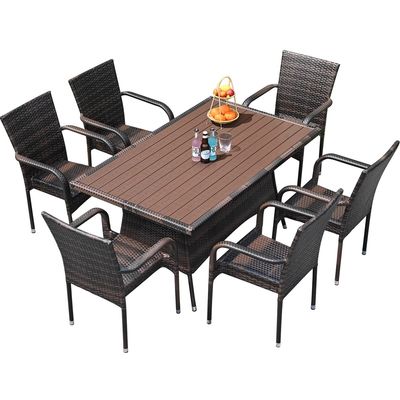 Outdoor Rattan Furniture Set Waterproof UV-Resistant Wicker Patio Table And Chairs Combination For Garden, Terrace, Courtyard, And Vacation Rental Outdoor Spaces