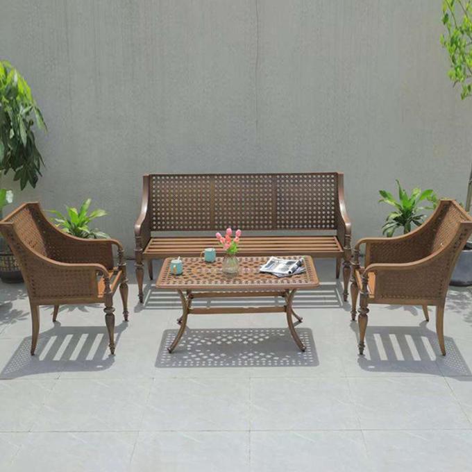 Rotatory Table Chair Modern Style Fixed Rotary Outdoor Table and Chairs with Optional Rattan ...