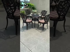 Outdoor Table and Chairs Set Heavy-Duty Cast Aluminum Patio Chair and Table, Metal Outdoor Table a