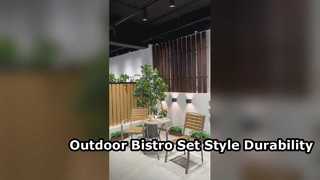 Commercial Outdoor Bistro Set with WPC Chairs and Round Table for Hotel & Resort Use