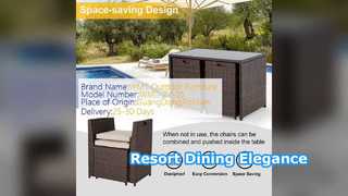 Outdoor Dining Set Hotel Resort Glass Table