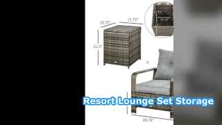 Outdoor Lounge Set Hotel Resort Storage Table